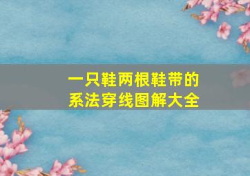 一只鞋两根鞋带的系法穿线图解大全