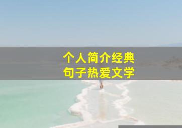 个人简介经典句子热爱文学