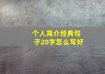 个人简介经典句子20字怎么写好