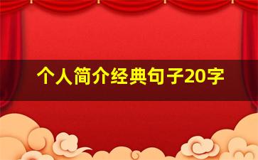 个人简介经典句子20字