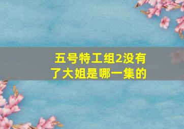 五号特工组2没有了大姐是哪一集的