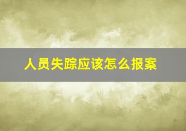 人员失踪应该怎么报案