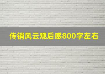 传销风云观后感800字左右