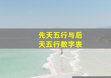 先天五行与后天五行数字表