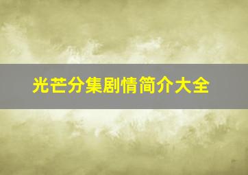 光芒分集剧情简介大全