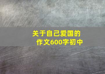 关于自己爱国的作文600字初中