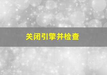 关闭引擎并检查