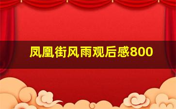 凤凰街风雨观后感800