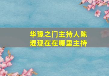 华豫之门主持人陈琨现在在哪里主持