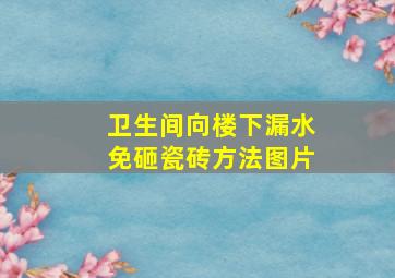 卫生间向楼下漏水免砸瓷砖方法图片