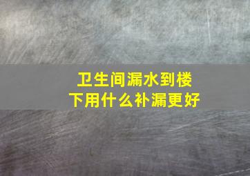 卫生间漏水到楼下用什么补漏更好