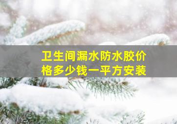 卫生间漏水防水胶价格多少钱一平方安装