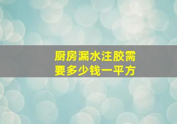 厨房漏水注胶需要多少钱一平方