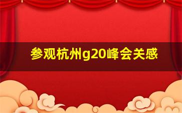 参观杭州g20峰会关感