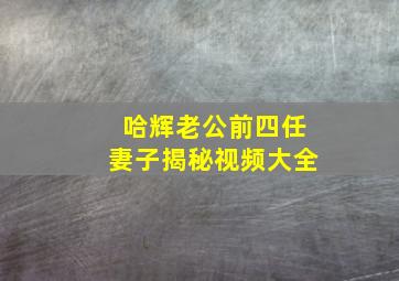 哈辉老公前四任妻子揭秘视频大全