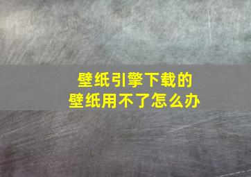 壁纸引擎下载的壁纸用不了怎么办