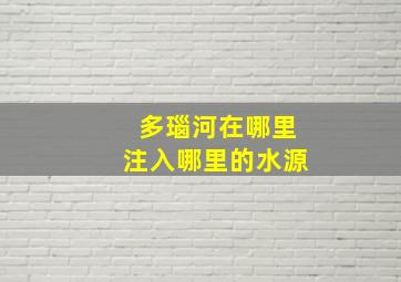 多瑙河在哪里注入哪里的水源