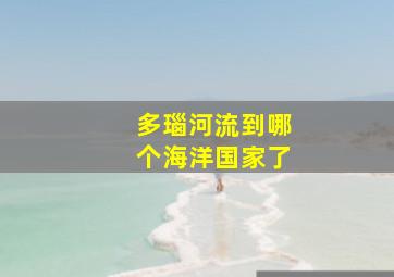 多瑙河流到哪个海洋国家了