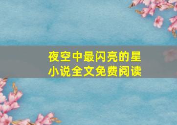 夜空中最闪亮的星小说全文免费阅读