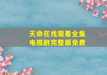 天命在线观看全集电视剧完整版免费