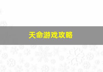 天命游戏攻略