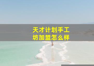 天才计划手工坊加盟怎么样