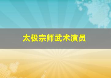 太极宗师武术演员