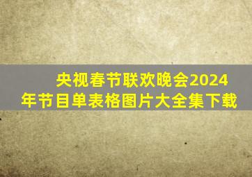 央视春节联欢晚会2024年节目单表格图片大全集下载