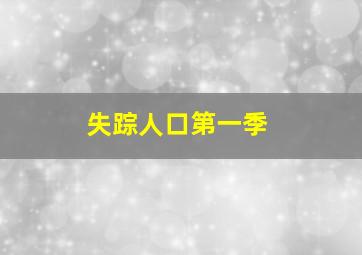 失踪人口第一季