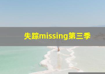 失踪missing第三季