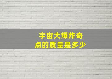 宇宙大爆炸奇点的质量是多少