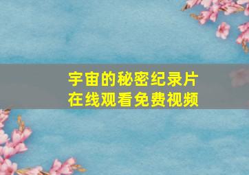 宇宙的秘密纪录片在线观看免费视频