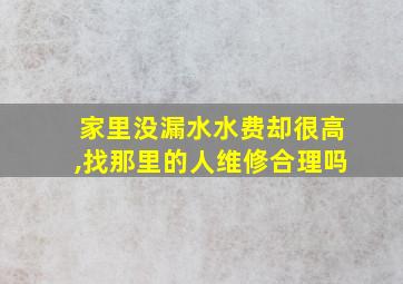 家里没漏水水费却很高,找那里的人维修合理吗