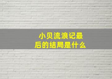 小贝流浪记最后的结局是什么