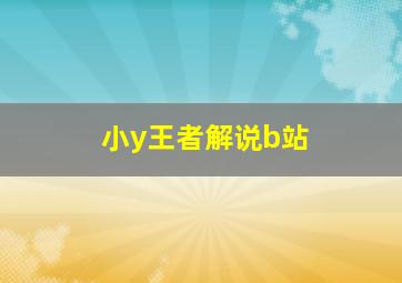 小y王者解说b站