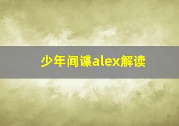 少年间谍alex解读