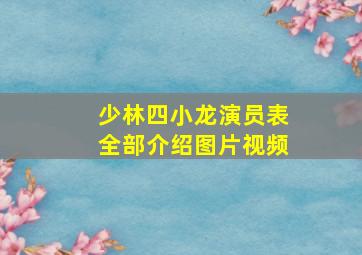 少林四小龙演员表全部介绍图片视频