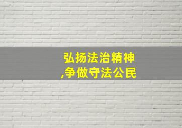 弘扬法治精神,争做守法公民