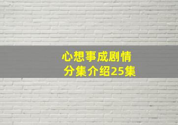 心想事成剧情分集介绍25集