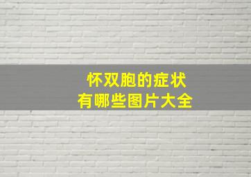 怀双胞的症状有哪些图片大全