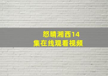 怒晴湘西14集在线观看视频