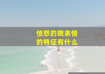 愤怒的微表情的特征有什么