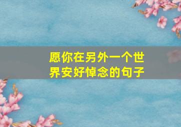 愿你在另外一个世界安好悼念的句子