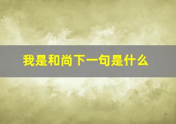 我是和尚下一句是什么