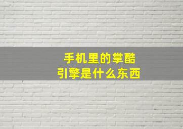 手机里的掌酷引擎是什么东西