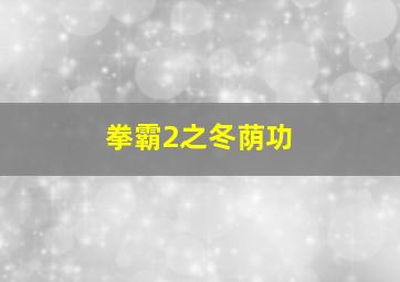 拳霸2之冬荫功