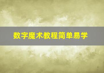 数字魔术教程简单易学