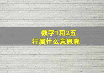 数字1和2五行属什么意思呢