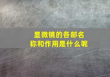 显微镜的各部名称和作用是什么呢