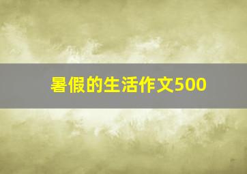 暑假的生活作文500